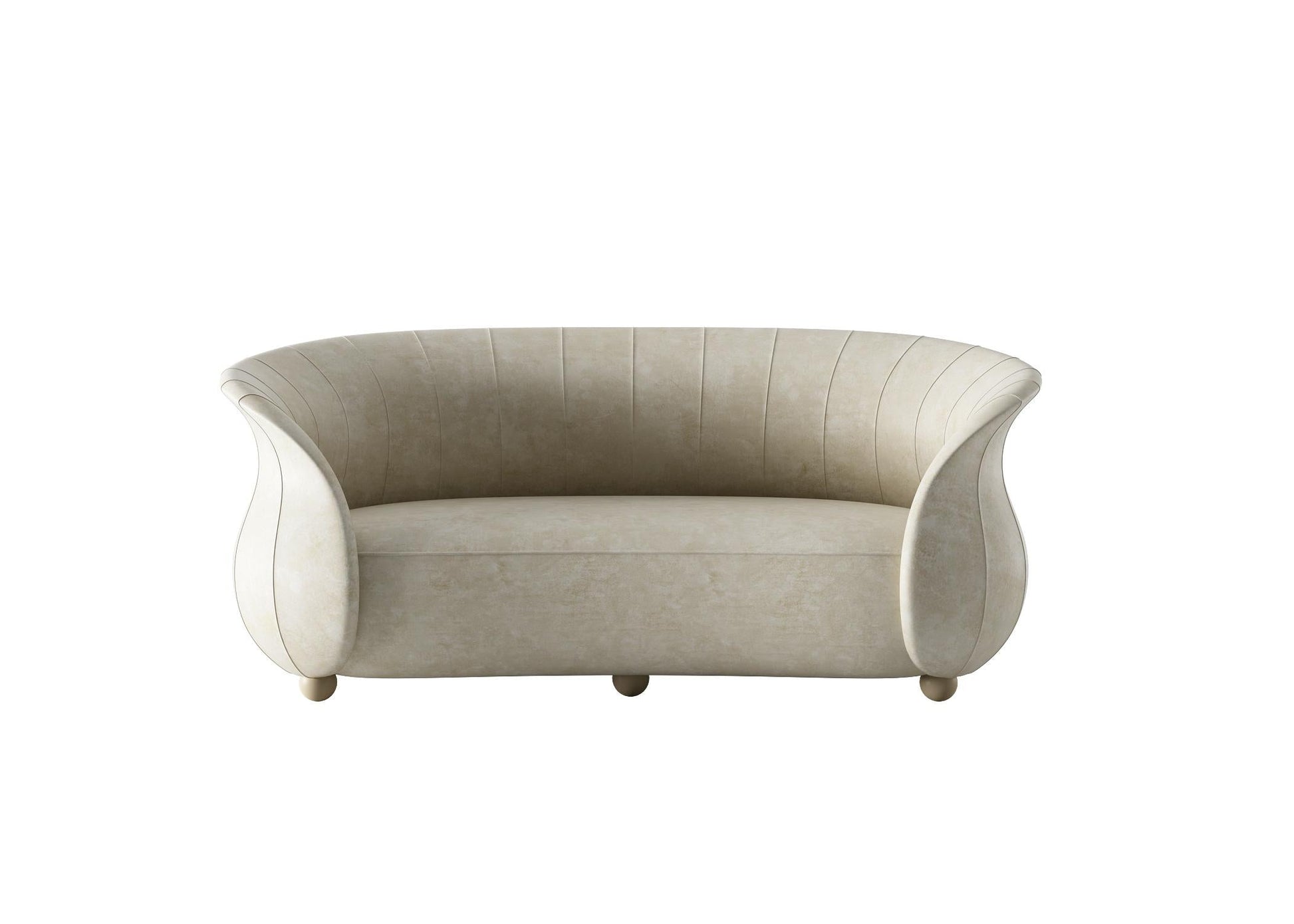 Curved beige sofa sofa