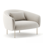 Curved Light Grey Armchair sofa