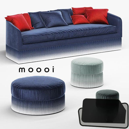 Gradient Blue Velvet Sofa sofa