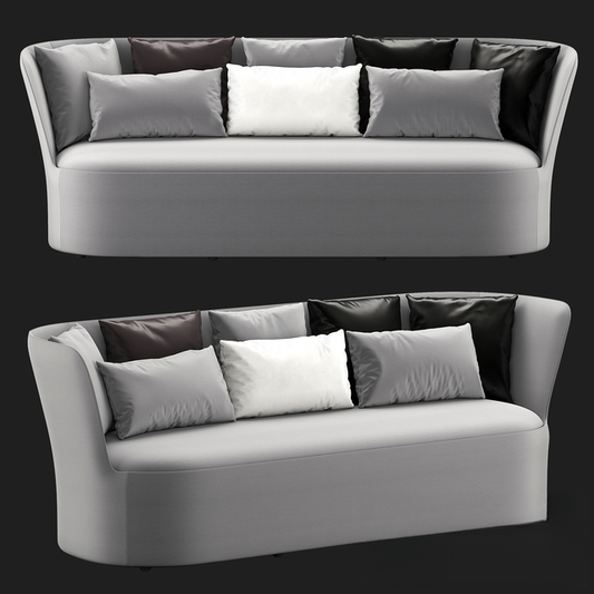 Curved Gray Sofa sofa