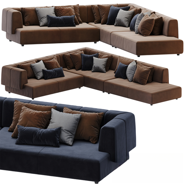 Brown Blue Modern Sofa sofa