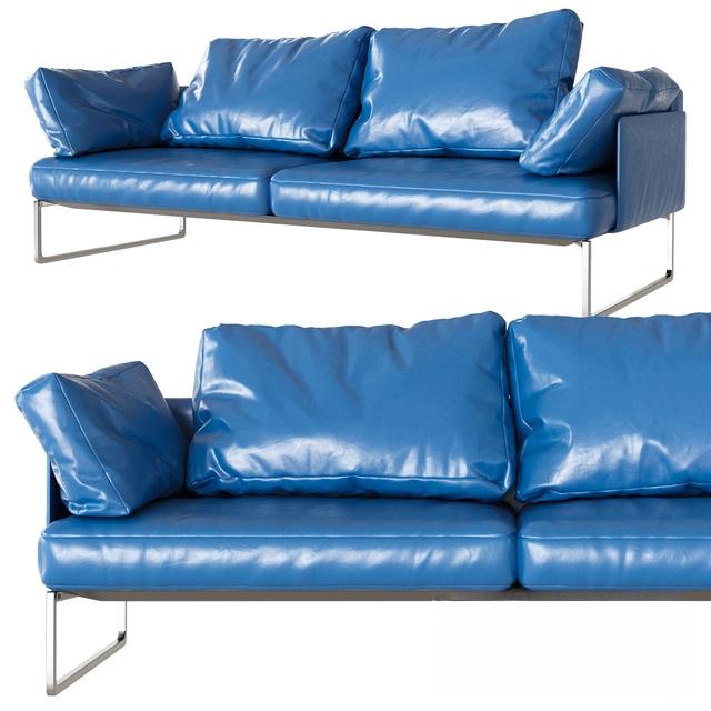 Blue Leather Modern sofa