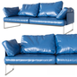 Blue Leather Modern sofa