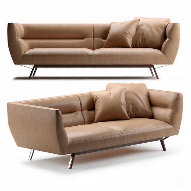 Brown Leather Modern Sofa sofa