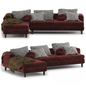 MaroonL-shaped Sofa sofa