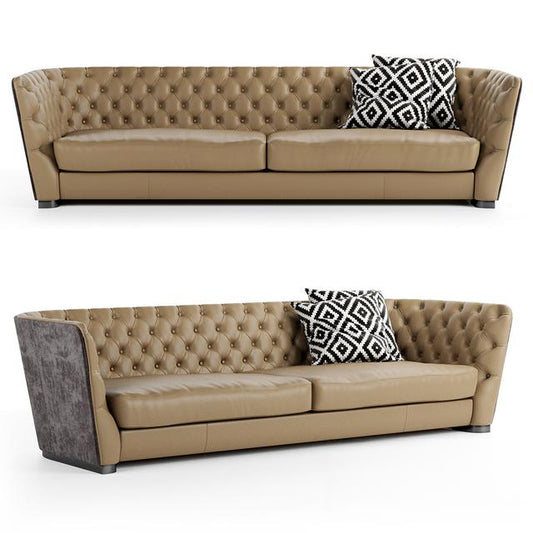 Buttoned Leather Sofa sofa