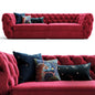 VelvetRedButtonedSofa sofa
