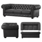 Buttoned Dark Leather Sofa sofa