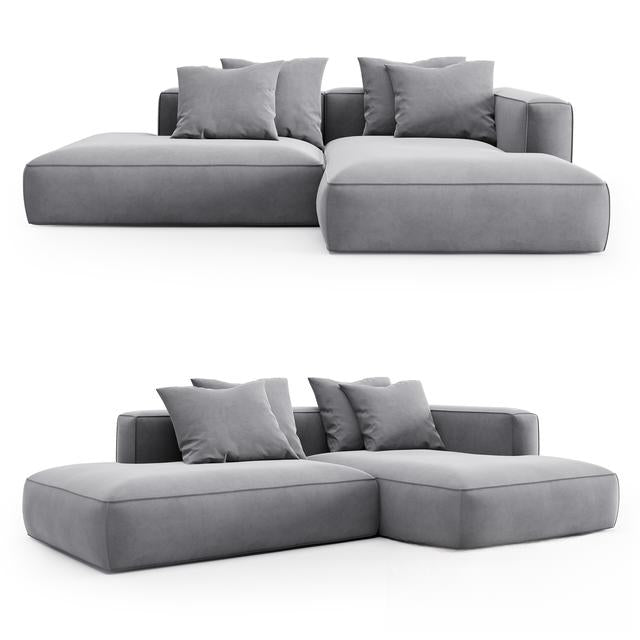 Gray L-shaped sofa sofa