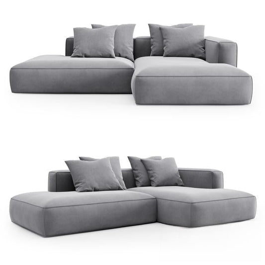 Gray L-shaped sofa sofa