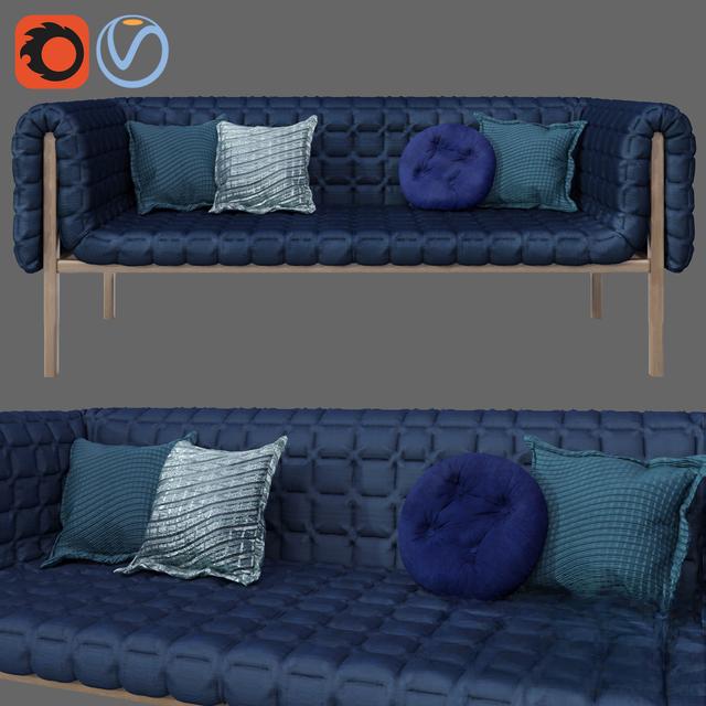 Blue tufted sofa sofa