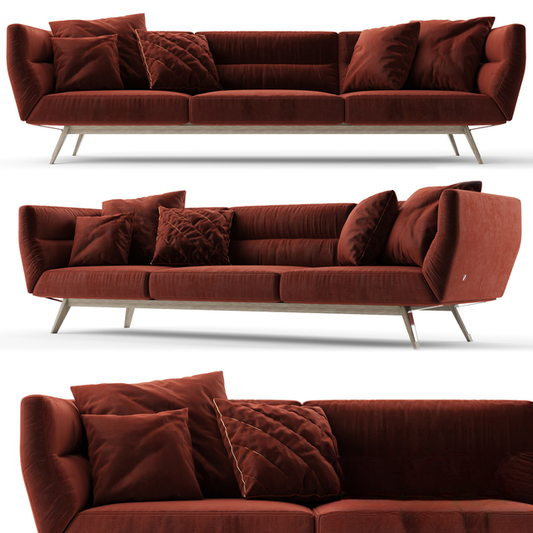 Modern Sofa Burgundy sofa