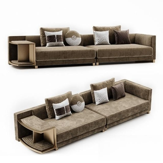 Brown L-shaped Sofa sofa