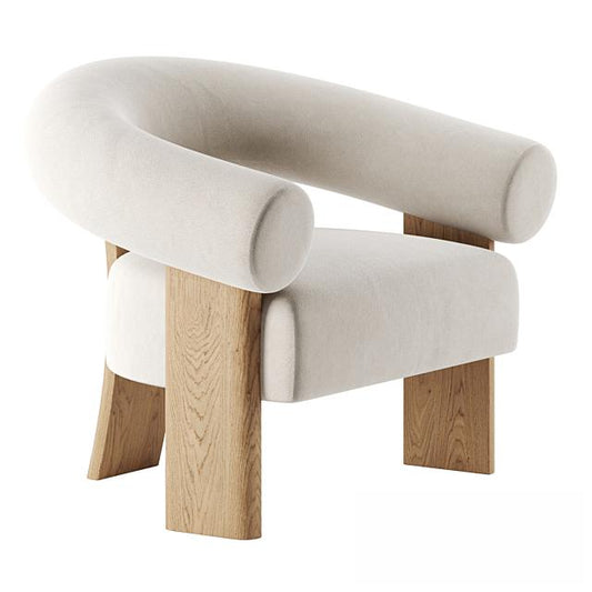 Modern Wood Beige singlesofa