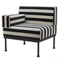 BlackWhite Striped Modern singlesofa