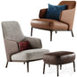 Modern Leather Chair Ottoman singlesofa