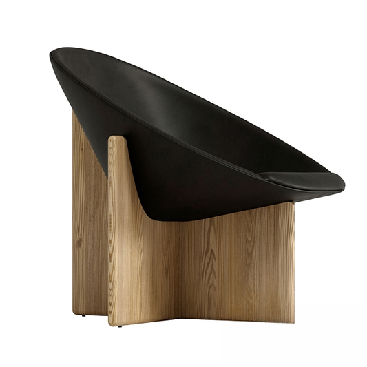 Modern Wood Black singlesofa