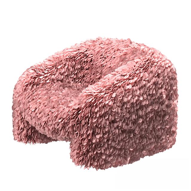 Fluffy Pink Chair singlesofa