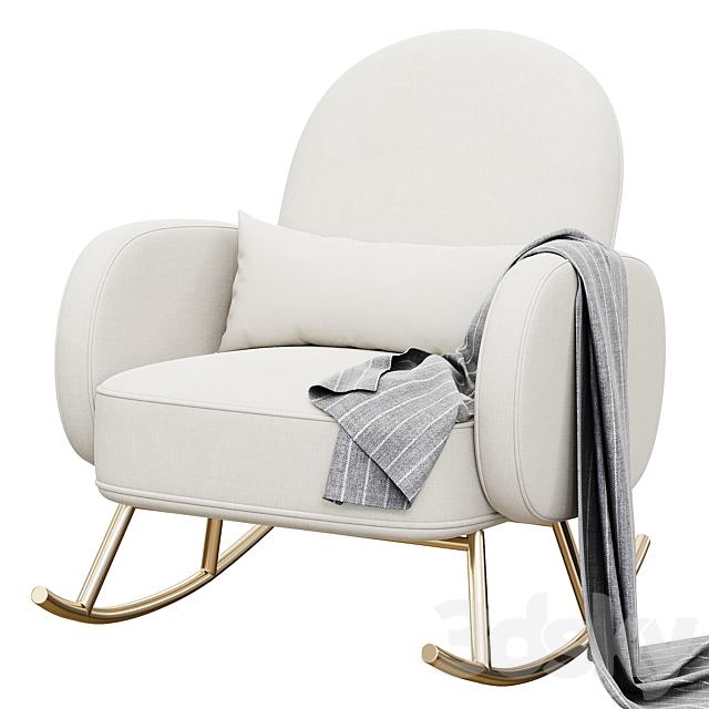 Modern White Rocking Chair singlesofa