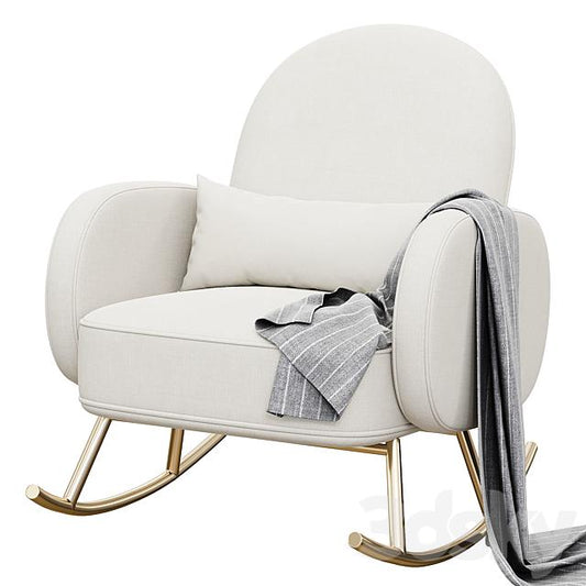 Modern White Rocking Chair singlesofa