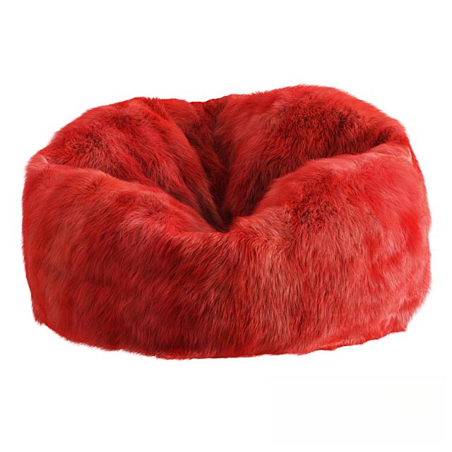 Red Fluffy Bed singlesofa