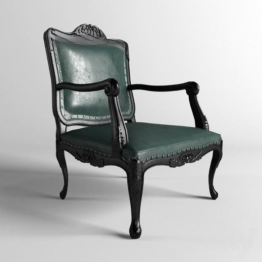 Leather Ornate Classic singlesofa