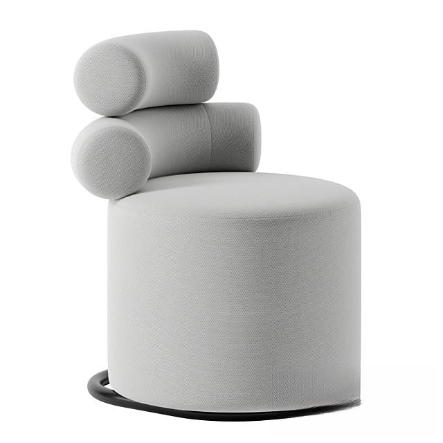 Round Modern Grey singlesofa