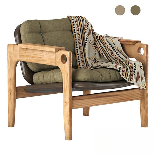 Wooden Armchair Green singlesofa