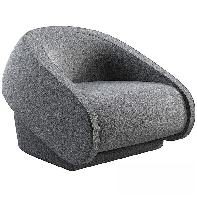 Grey Curved Modern singlesofa