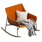 Orange Rocking Chair singlesofa