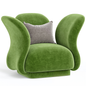 Green Velvet Modern singlesofa