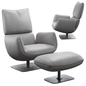 Leather Modern Chair Ottoman singlesofa