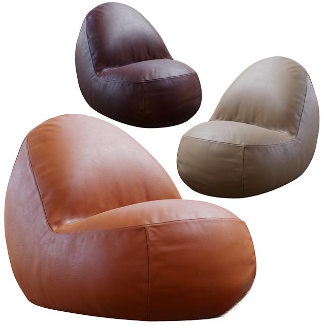 Leather BeanBag singlesofa