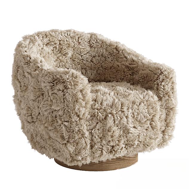 Fuzzy Sherpa Swivel singlesofa
