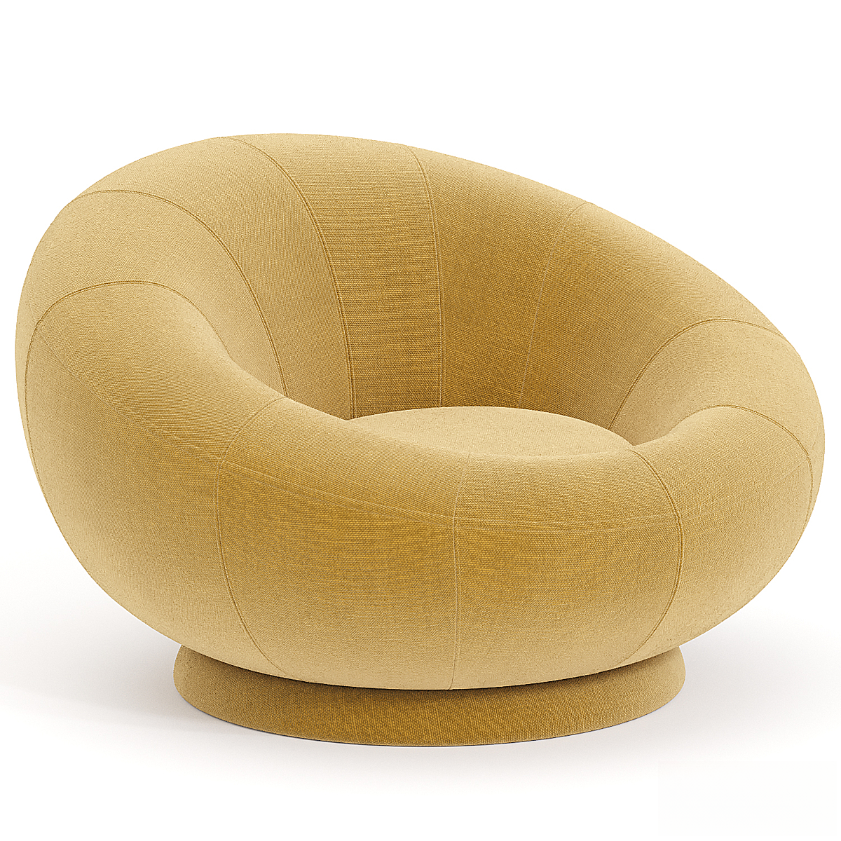 Round beige modern singlesofa