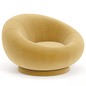 Round beige modern singlesofa