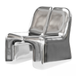 Silver Metallic Modern singlesofa
