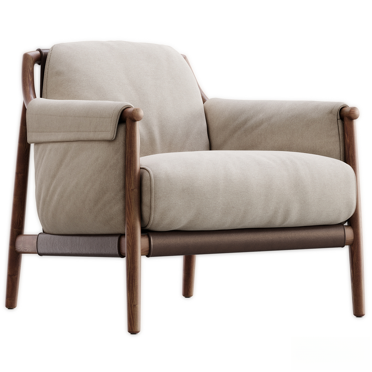 Modern Brown Armchair singlesofa