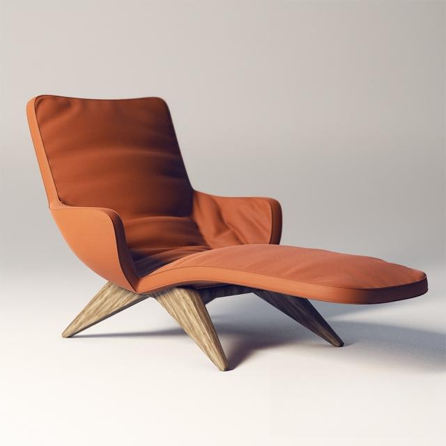 Orange Modern Lounge Chair singlesofa