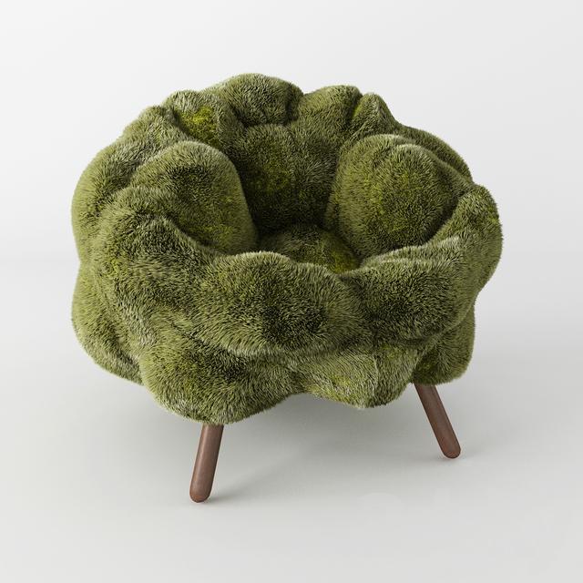 GreenFuzzyModern singlesofa