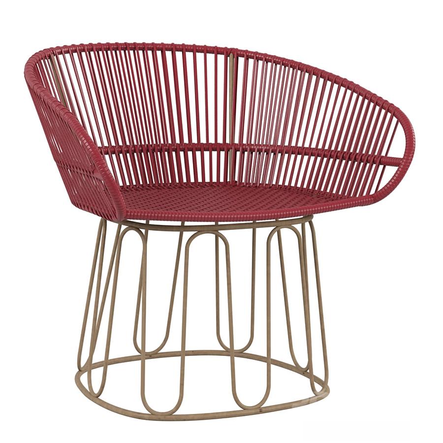 Red Wicker Modern singlesofa