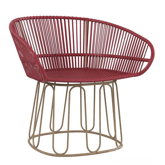 Red Wicker Modern singlesofa