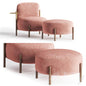 Velvet Pink Modern singlesofa