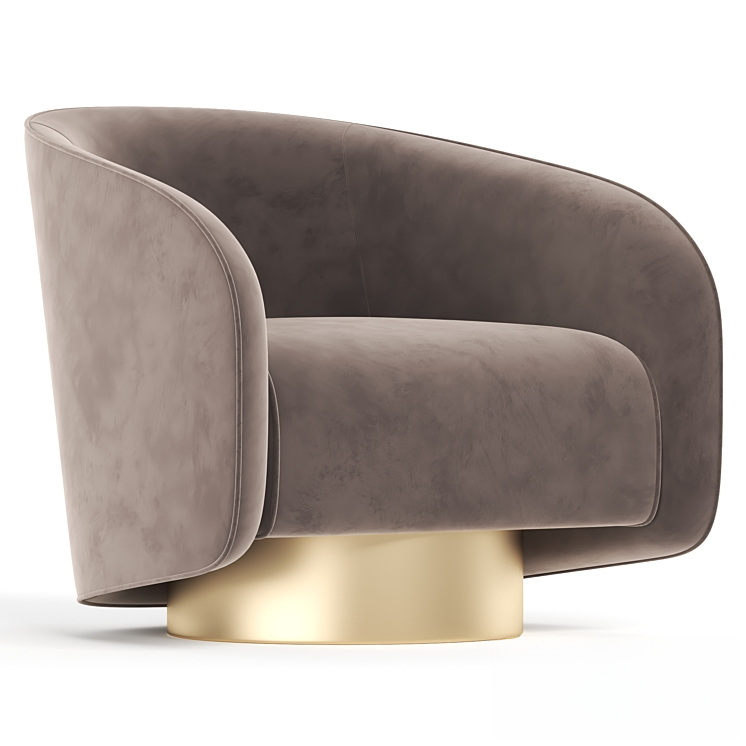 Curved Suede Gold singlesofa