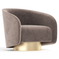 Curved Suede Gold singlesofa