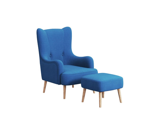 Blue Chair Ottoman