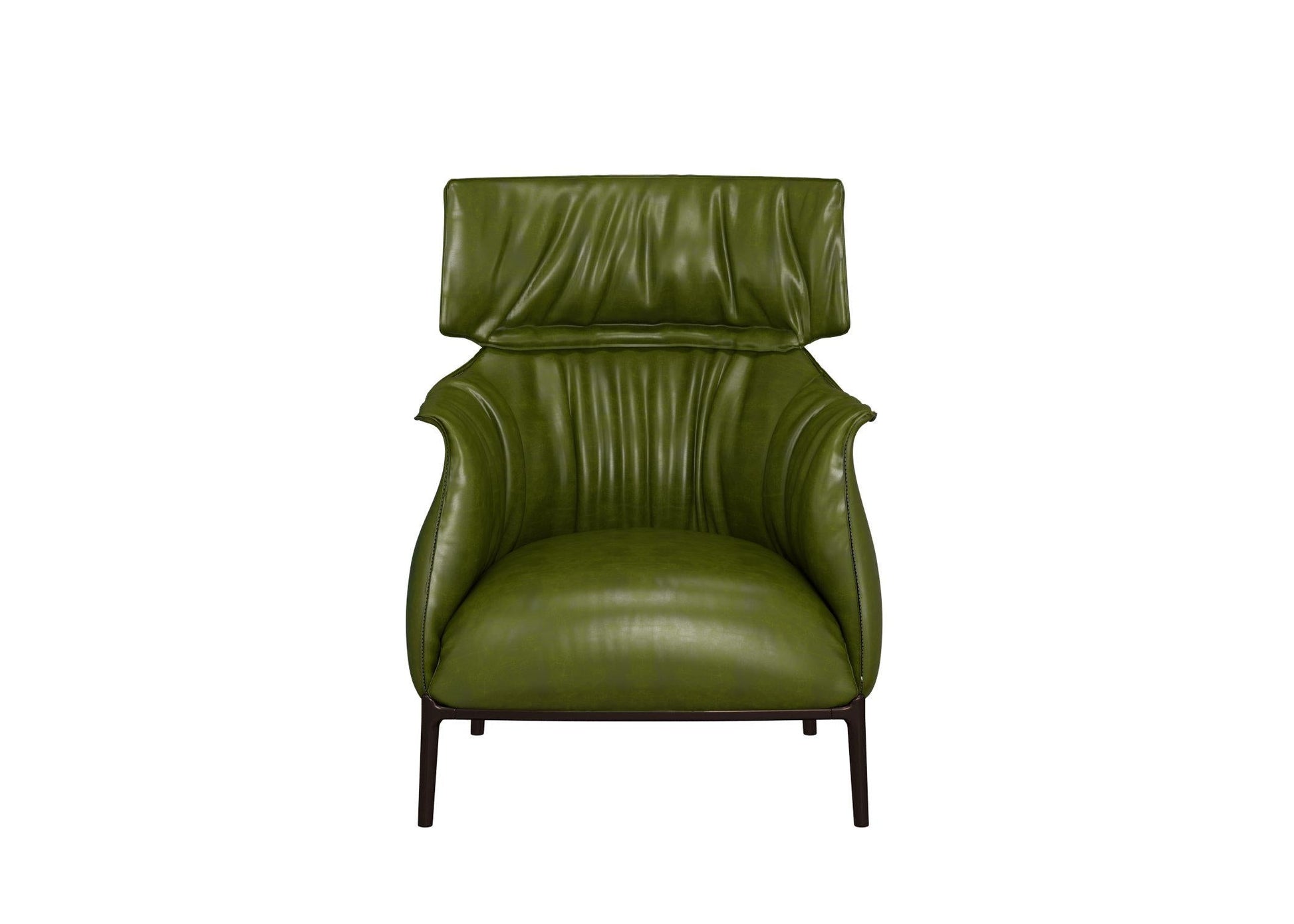 Green Leather Modern singlesofa