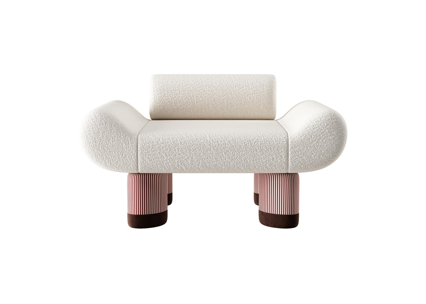 Modern Sofa White Pink singlesofa