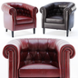 Leather Button Tufted Armchair