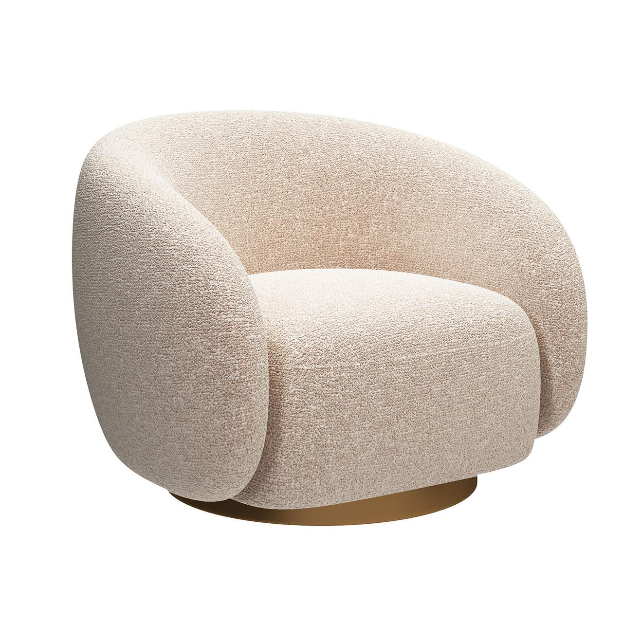 Round Beige Sofa singlesofa
